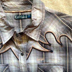 Cruel Girl Wild Western Yoke Blouse; XL